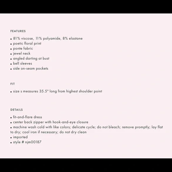 Kate spade poetic floral ponte dress with bell sleeves and pockets! - Picture 3 of 7